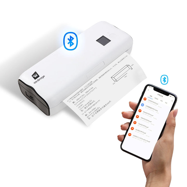 WinBridge Portable Bluetooth Mini Printer Support A4&A5 Thermal Paper, Compatible with iOS, Android & Laptop for Office, Home, School