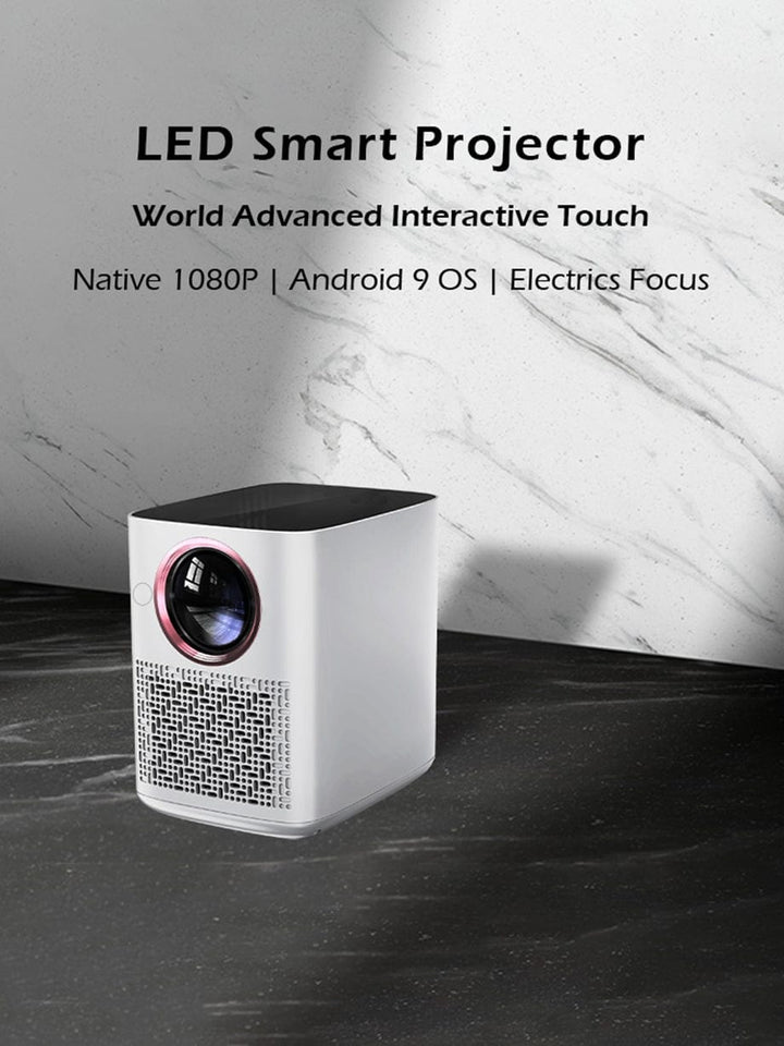 Y3 Smart Projector with 4K Decoding, 4000 Lumens, Auto Focus, Android 9.0,With Bluetooth speaker mode, Interactive touchscreen