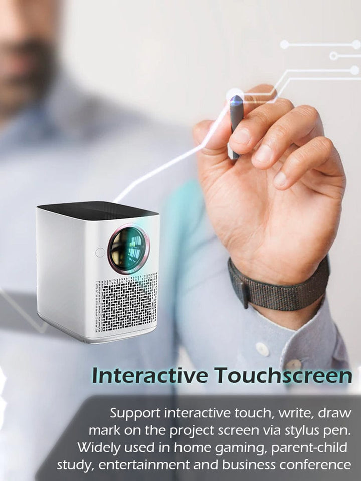 Y3 Smart Projector with 4K Decoding, 4000 Lumens, Auto Focus, Android 9.0,With Bluetooth speaker mode, Interactive touchscreen