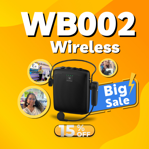 WinBridge WB002 Voice Amplifier Rechargeable Bluetooth with Wireless Headset Microphone