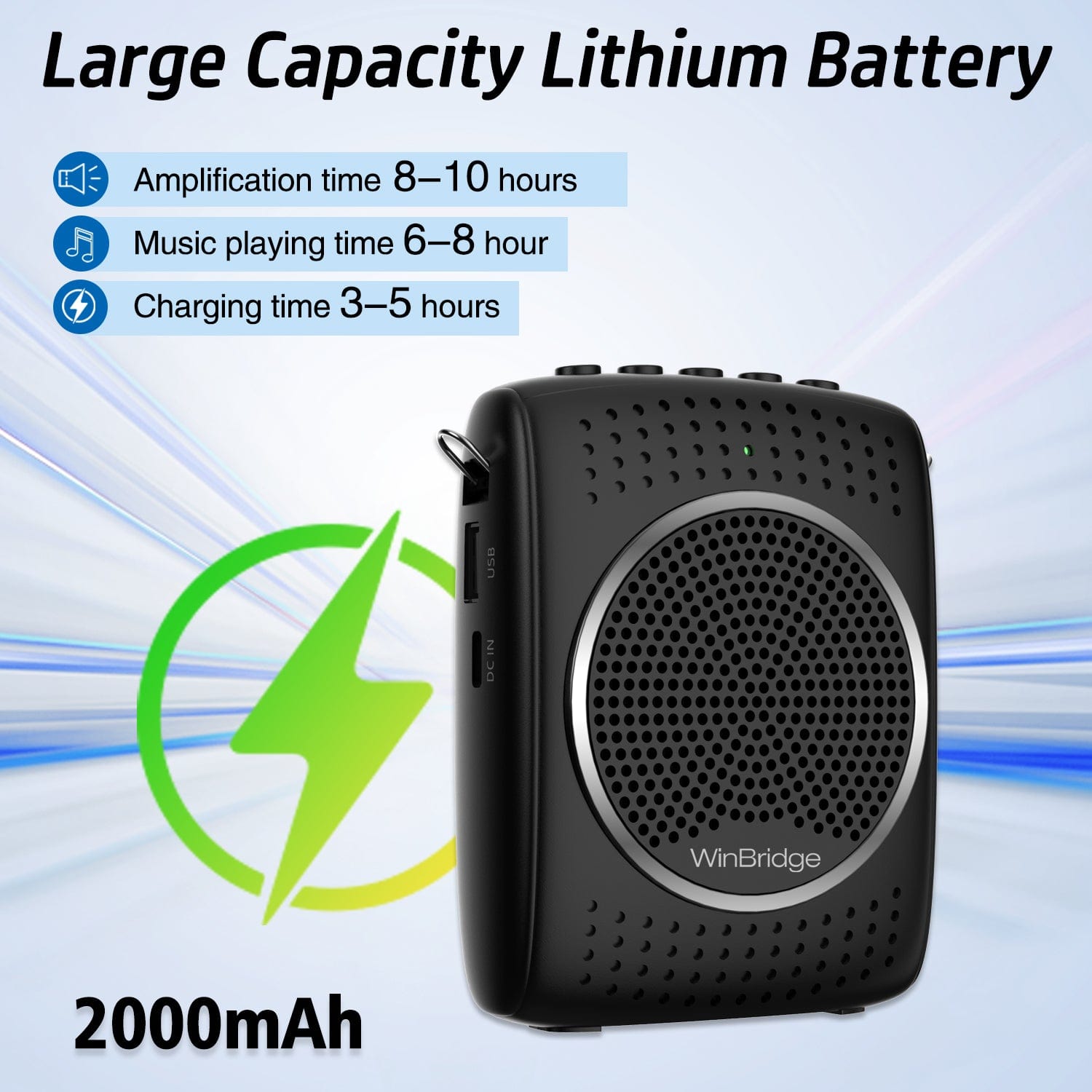 WinBridge S309 Portable Voice Amplifier for Teachers Classroom, with Wired Mic with Mute Button