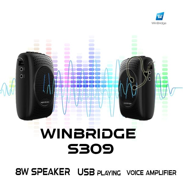 WinBridge S309 Portable Voice Amplifier for Teachers Classroom, with Wired Mic with Mute Button